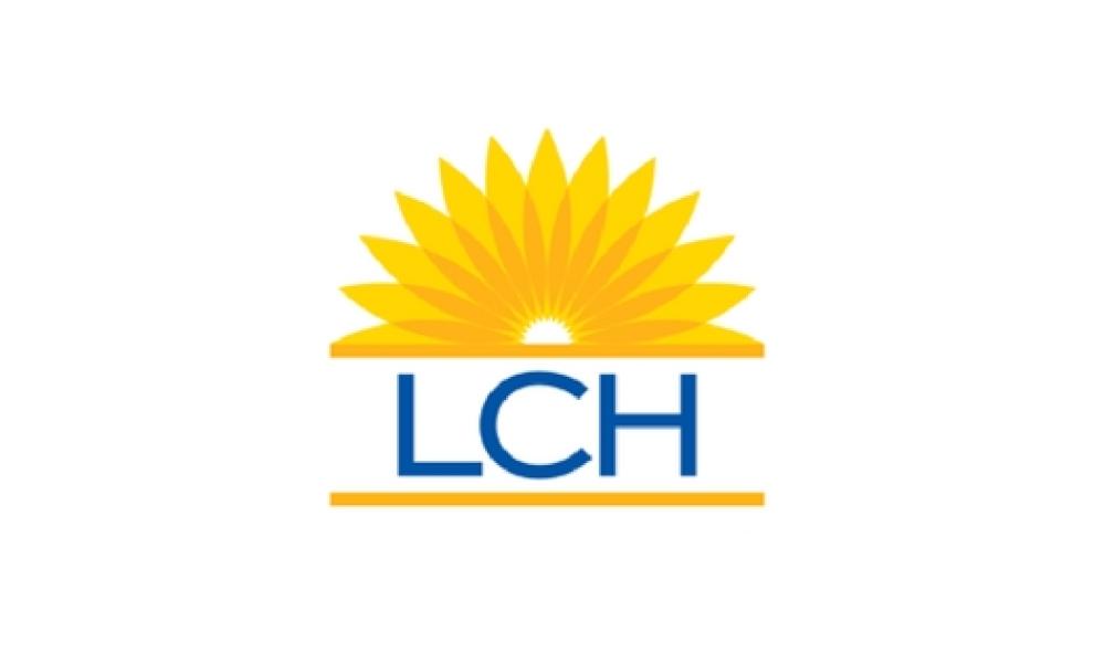 La Comunidad Hispana logo with the letters LCH in blue font under a gold emblem